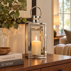Lanterne porte-bougie en acier inoxydable, résistante à la chaleur, décoration pour la maison - Product Image 2