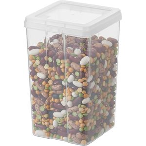 Set di 6 Contenitori Impilabili Trasparenti da 2,7 Qt con Coperchio a Scatto per Organizzazione Dispensa Cucina - Product Image 1