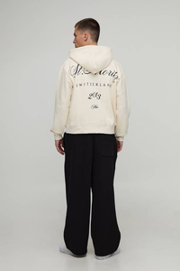 Wholesale High Quality Winter Plain Dyed Drop Shoulder Long Sleeve 100% Cotton Fleece Lining Zip-Up <b>Hoodies</b> with Pockets <b>for</b> <b>Men</b> - Product Image 2