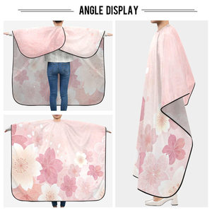 Cape de coiffure professionnelle pour barbier, imperméable en polyester, impression par sublimation personnalisée, fermeture ajustable au cou - Product Image 5