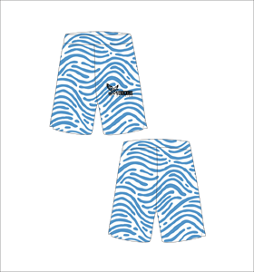 Pantalones Cortos de Baloncesto Personalizados con Patrón Ondulado Blanco y Azul, Transpirables, de Malla, para Entrenamiento Atlético, Ropa Deportiva de Verano, Uniforme - Product Image 1