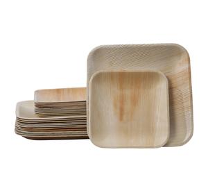 Assiettes en feuilles de palmier Areca bio, vaisselle naturelle, jetable et compostable pour événements durables, traiteur et groupes. - Product Image 4
