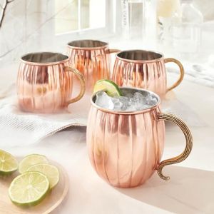 Juego de tazas de cobre martillado, Oasis de Medianoche, tazas reutilizables para bebidas, tazas para cócteles, colección premium y duradera - Product Image 1