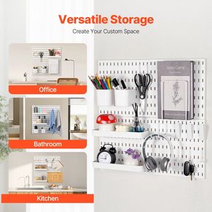11\" X 11\" Plastic <b>Pegboard</b> Combination Kit 4 Panels Garage Tool Wall Organizer Easy Access Wall Storage <b>Accessories</b> - Product Image 2