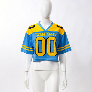 Camiseta de fútbol americano unisex de manga corta con cuello redondo, corte holgado y ajuste delgado, personalizada al por mayor - Product Image 1