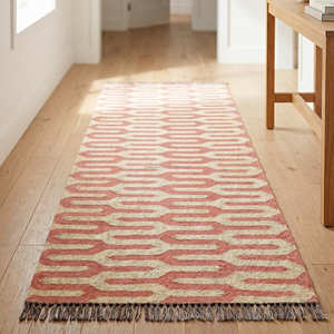 Soft and Durable Kilim Cotton Rectangle Area Rug Eco-Friendly Flat <b>Weave</b> for Living Room or Entryway Striped Kilim Hallway Rug - Product Image 6