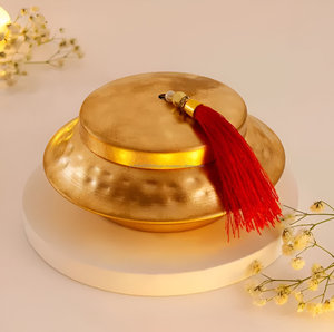 Wholesale Gold Thatera Work Matki Shaped Metal Jar Candle From Indian Manufacturer - Product Image 5
