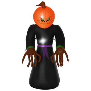 Decorazione Gonfiabile LED di Halloween da 2,1 m - Fantasma, Falce e Zucca per Giardino - Decorazione Gonfiabile da Esterno Impermeabile - Product Image 1