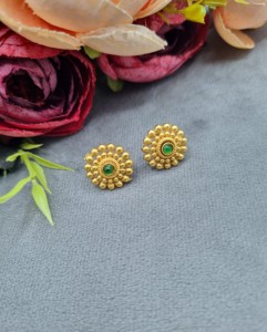 Round Stone Flower Designer Necklace <b>Set</b> With Stud Earrings Minimal <b>Jewellery</b> <b>Set</b> For Womens Artificial Imitation <b>Jewellery</b> <b>Set</b> - Product Image 3