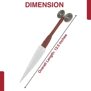 Lame médiévale artisanale avec pommeau double spirale, poignée gainée de cuir, pour survie en extérieur et camping, avec fourreau gravé, vente en gros USA UE - Product Image 6