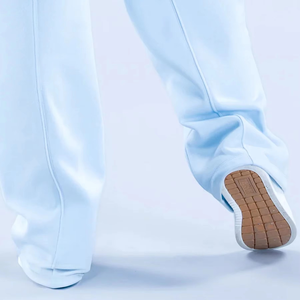 Nuevas llegadas: Pantalones deportivos casuales de algodón transpirable con encaje para mujer, de cintura media, tipo jogger, de forro polar, al por mayor. - Product Image 2