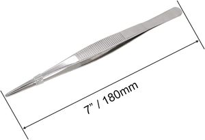 Juego de Pinzas Profesionales de Acero Inoxidable de 7 Pulgadas |   Pinzas Multiusos de Punta Recta y Dentada de Primera Calidad |   Paquete de 2 Quirófanos Quirúrgicos Resistentes - Product Image 2