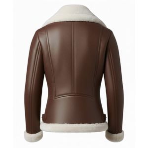 Veste courte Nour Hammour Hatti en cuir marron - Product Image 2