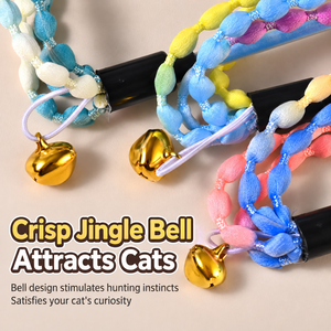 Grain Shape <b>Cat</b> Teaser Wand with Bell Soft Woven Ribbon <b>Cat</b> Stick <b>Toy</b> <b>Interactive</b> Kitten Play <b>Toy</b> for Indoor <b>Cats</b> Exercise - Product Image 3