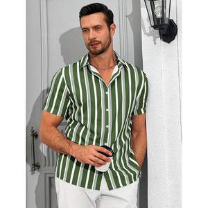 2025 camisa hawaiana de verano de manga corta con botones a rayas informal para hombre, ropa de playa, Tops en tamaño 3XL para vacaciones Hippie - Product Image 4