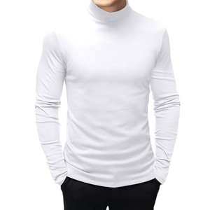 Pull côtelé à col roulé pour homme, manches longues, coupe extensible, mode estivale, vêtements pour homme, doux, respirant, tenue quotidienne - Product Image 6