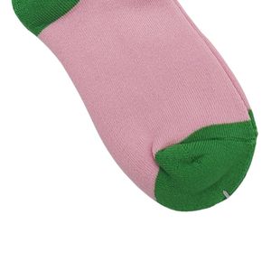 Chaussettes courtes roses avec lettres grecques vertes en mélange de coton, chaussettes de sport décontractées, douces et confortables pour tous les jours - Product Image 6