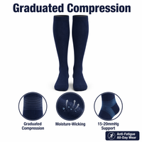 Chaussettes de compression tricotées couleur unie avec logo personnalisé pour multisports, course à pied, maille respirante, soutien de la voûte plantaire, unisexe