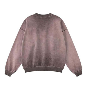 เสื้อสเวตเชิ้ตคอกลมผู้ชายสำหรับฤดูหนาว แบบวินเทจ ล้างสีด้วยกรด ผลิตจากผ้าโพลีเอสเตอร์/คอตตอนฟลีซ แห้งเร็ว เป็นมิตรกับสิ่งแวดล้อม พิมพ์ลายดิจิทัล - Product Image 2
