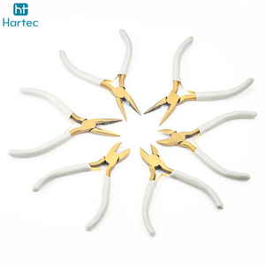 4 Pcs Premium Gold Plated Jewelry Making <b>Pliers</b> <b>Set</b> Precision Wire Cutter Round Nose Tools with White Comfort Handles - Product Image 6