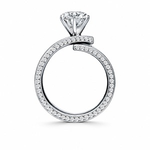 Anillo Cruzado Minimalista y Elegante con Diamantes, Plata 925, Engaste Pavé, Unisex, Banda de Eternidad, Diseño Geométrico, Bañado en Rodio - Product Image 6