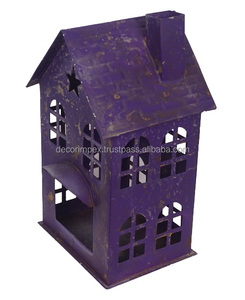 บ้านเหล็กเคลือบสีชมพูสำหรับตกแต่งบ้านของขวัญคริสต์มาสบ้านห้องนั่งเล่นตกแต่งโต๊ะ - Product Image 6