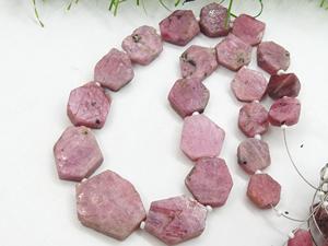 Cristal de Rubí Natural en Bruto, Tira de 8 Pulgadas, 10-18 mm, Piedra Suelta Rosa para Fabricación de Joyas, Suministros al por Mayor - Product Image 2