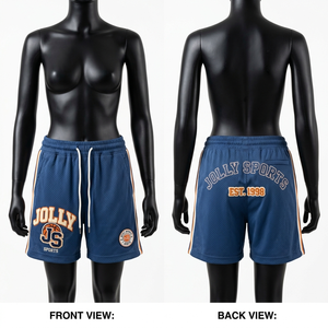 Shorts de basket-ball pour femmes, 150 GSM, polyester respirant, maille rouge, panneau latéral contrastant, sublimation, logo personnalisé, shorts pour femmes - Product Image 6