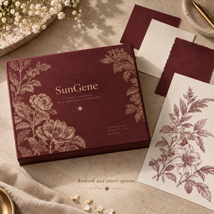 Caja magnética botánica SunGene Burgundy para viales de descubrimiento de perfumes - Product Image 6
