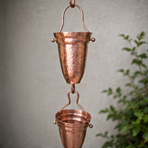 Copper Hanging Rain Chain Double Tier Outdoor Garden Decoration Simple Style - Product Image 5