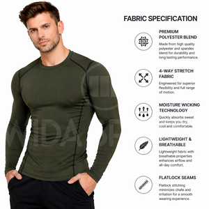 Camiseta Deportiva de Compresión Ligera y Simple para Hombre, de Secado Rápido, para Gimnasio, Ropa Deportiva Elástica, Última Llegada - Product Image 6
