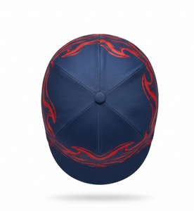 Casquette de sport unisexe d'extérieur, motif vague abstraite bleu-rouge, en polyester respirant, pour adultes 56-58CM, printemps-été, emballée dans un sac PP - Product Image 4