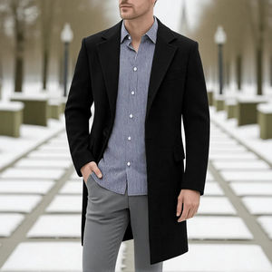 Chaquetas de estilo urbano para hombre, cortavientos de longitud media, chaquetas con solapa para hombre, ropa de invierno para hombre, abrigo masculino - Product Image 4