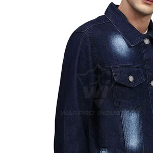 Veste en jean décontractée à manches longues pour homme, style urbain, col classique, effet délavé, vêtement de mode emblématique - Product Image 5