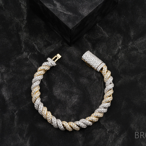 D'VINS JEWELS 10mm Cuban Link Diamond Chain <b>Bracelet</b> Hiphop 9 Inch Iced 925 Silver Customized Weight Engagement Gift Party - Product Image 1