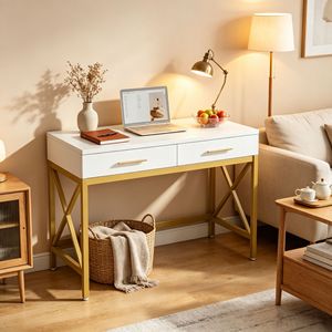 Scrivania Convertibile Moderna per Laptop, Design Semplice con Piedini Regolabili e Libreria per Uso Domestico e Ufficio - Product Image 5