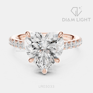 3.90CT Heart Cut Lab Grown Diamond Engagement Anniversary <b>Ring</b> in 14K White Gold F+ Color VS+ Clarity Pave <b>Ring</b> IGI Certified - Product Image 3