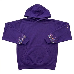Sweat-shirt à capuche unisexe surdimensionné en polaire, vêtements de sport, logo imprimé en relief, strass, streetwear, confortable, durable, tendance - Product Image 4
