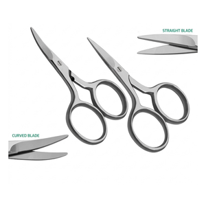 Ciseaux à cuticules professionnels en acier inoxydable avec logo personnalisé, 2 pièces, droits et courbés, ensemble d'outils de manucure et pédicure pour le soin des ongles - Product Image 3