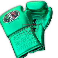 Guantes de Boxeo Profesionales, Color Verde Brillante, Transpirables, Ligeros, Sin Boxeo No Hay Vida, para Sparring y Entrenamiento, con Cordones