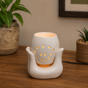 Mini Ceramic <b>Electric</b> <b>Oil</b> <b>Diffuser</b> Burner | Handcrafted Aroma <b>Oil</b> Warmer for Essential <b>Oils</b> Home Fragrance Spa Decor Gift Decor - Product Image 2