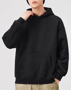 Sudadera con Capucha Negra Personalizada al por Mayor de Alta Calidad, con Logotipo Personalizado, 400G, 100% Algodón, Felpa Gruesa, Talla Grande - Product Image 5