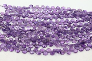 Perles en améthyste africaine naturelle en forme de cœur, 7 mm, 8 pouces, pour la fabrication de colliers - Product Image 3