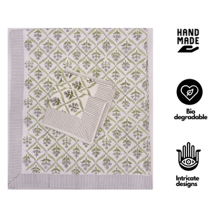 Super Soft Breathable Light Green Floral Jaipuri Indian Hand <b>Block</b> Printed Premium 100% Cotton Bedsheet Durable King Size - Product Image 2