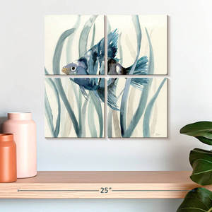 Impresión de Arte Mural Costero DreamCraft - Peces en Seagrass II, una Herramienta de Tallado Elegante de Vietnam - Product Image 4