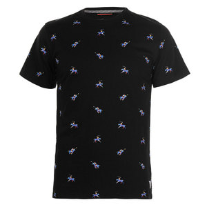 Camiseta Negra de Manga Corta para Hombre, Diseño de Jinete, Corte Regular, Informal, de Algodón, Cuello Redondo, Sublimación Personalizada, 320g - Product Image 5