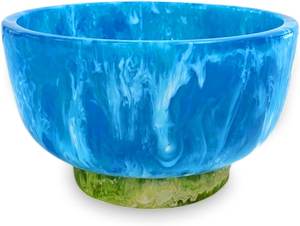Tazón de Resina Pulida Hecho a Mano, Diseño Azul Marmoleado, Estilo Moderno, Plato para Servir Comida, Sopa, Arroz, Frutas, Regalos, Ocasiones Especiales - Product Image 2