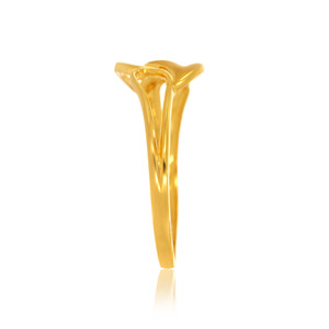 Anillo de Oro con Diseño Entrelazado Infinito, Oro Genuino de 14K, Diseño Abstracto Exquisito, Perfecto para Entusiastas de la Moda Moderna - Product Image 3