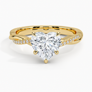 Bague de mariage classique pour femme en argent sterling 925 avec moissanite taille cœur et bande torsadée - Product Image 3