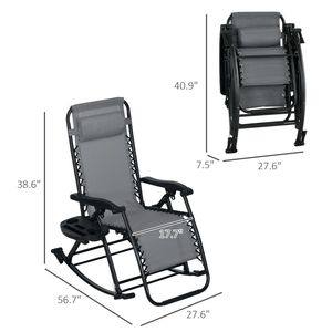 Sedie a dondolo pieghevoli impermeabili per esterni, ideali per giardini, parchi e ristoranti - Product Image 2